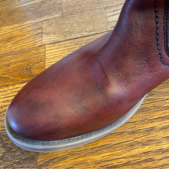 Roan Date Burgundy Napa Leather Riding Boots Size 9 - Picture 11 of 11